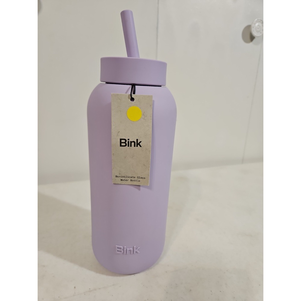 Bink Day Bottle 36 oz. Purple Borosilicate Glass Water Bottle NWT